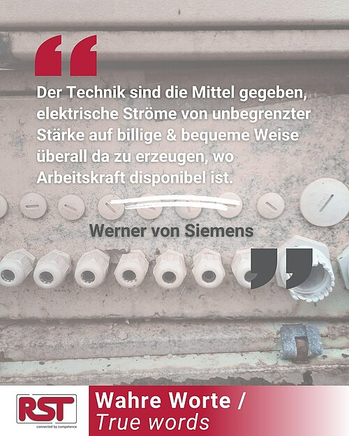 „Der Technik sind gegenwärtig die Mittel gegeben, elektrische Ströme von unbegrenzter Stärke auf billige und bequeme...