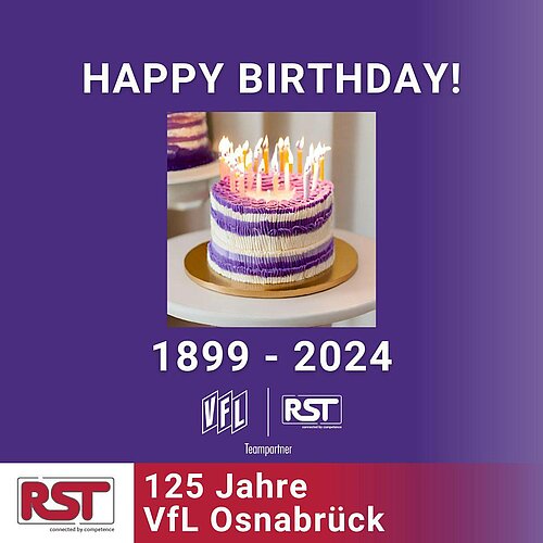 HERZLICHEN GLÜCKWÜNSCH an den @vflosnabrueck zum 125. Geburtstag!

💜⚽🎂🥳🎈

Das RST-Team gratuliert von Herzen und wünscht...